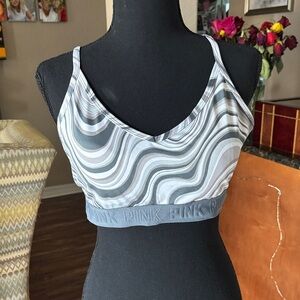 PINK Victoria's Secret Gray and White Wave Bralette